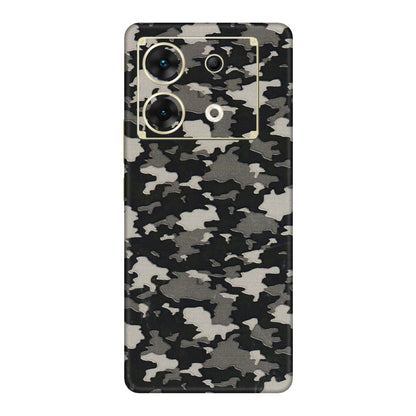 INFINIX Phone Skins (All Models) - Black/Grey Camoflaunge - 3D Embossed Finish (L-142) Infinix Zero 30 (5G)