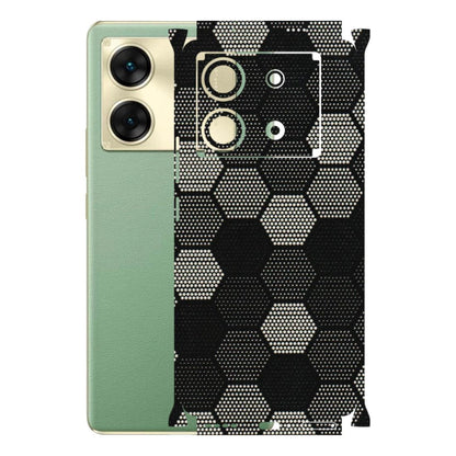 INFINIX Phone Skins (All Models) - Black & White Dotted Honeycomb Texture - 3D Embossed Finish (L-202) Infinix Zero 30 (5G)
