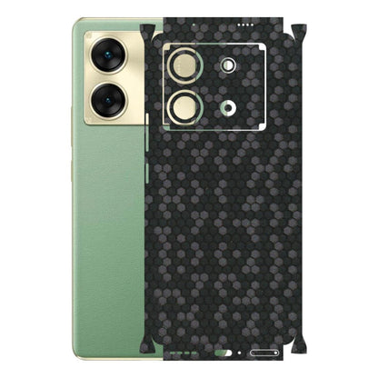 INFINIX Phone Skins (All Models) - Black Grey Honeycomb Sober - 3D Embossed Finish (L-85) Infinix Zero 30 (5G)