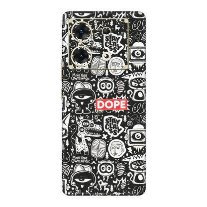 INFINIX Phone Skins (All Models) - Dope Stay Classy Black Doodles - Matte Finish (M-126) Infinix Zero 30 (5G)