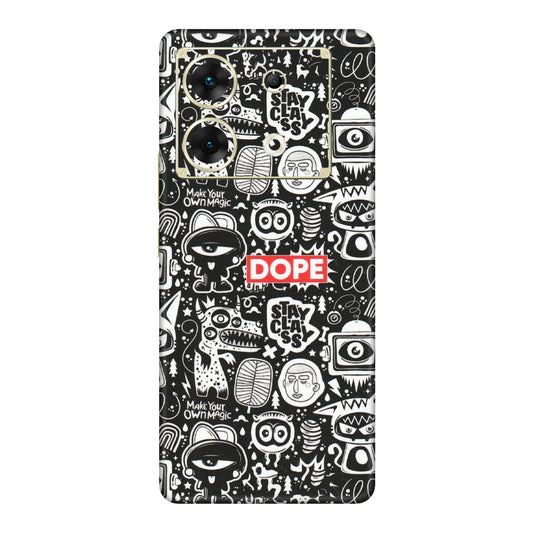 INFINIX Phone Skins (All Models) - Dope Stay Classy Black Doodles - Matte Finish (M-126) Infinix Zero 30 (5G)