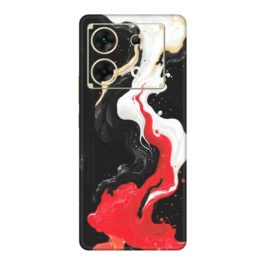 INFINIX Phone Skins (All Models) - Black Red White Paint Splash Fusion - Matte Finish (M-56) Infinix Zero 30 (5G)