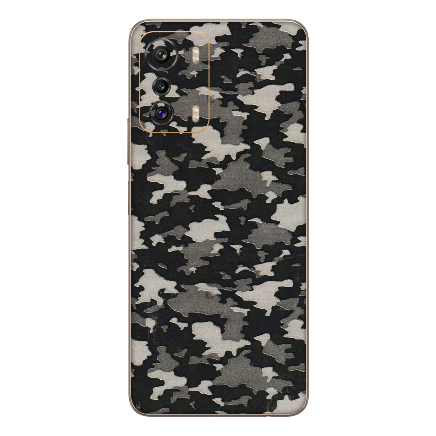INFINIX Phone Skins (All Models) - Black/Grey Camoflaunge - 3D Embossed Finish (L-142) Infinix Zero 5G