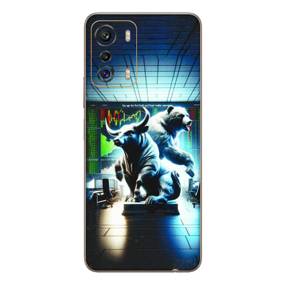 INFINIX Phone Skins (All Models) - Stock Market Sensex Bear vs Bulls - 3D Embossed Finish (L-15) Infinix Zero 5G
