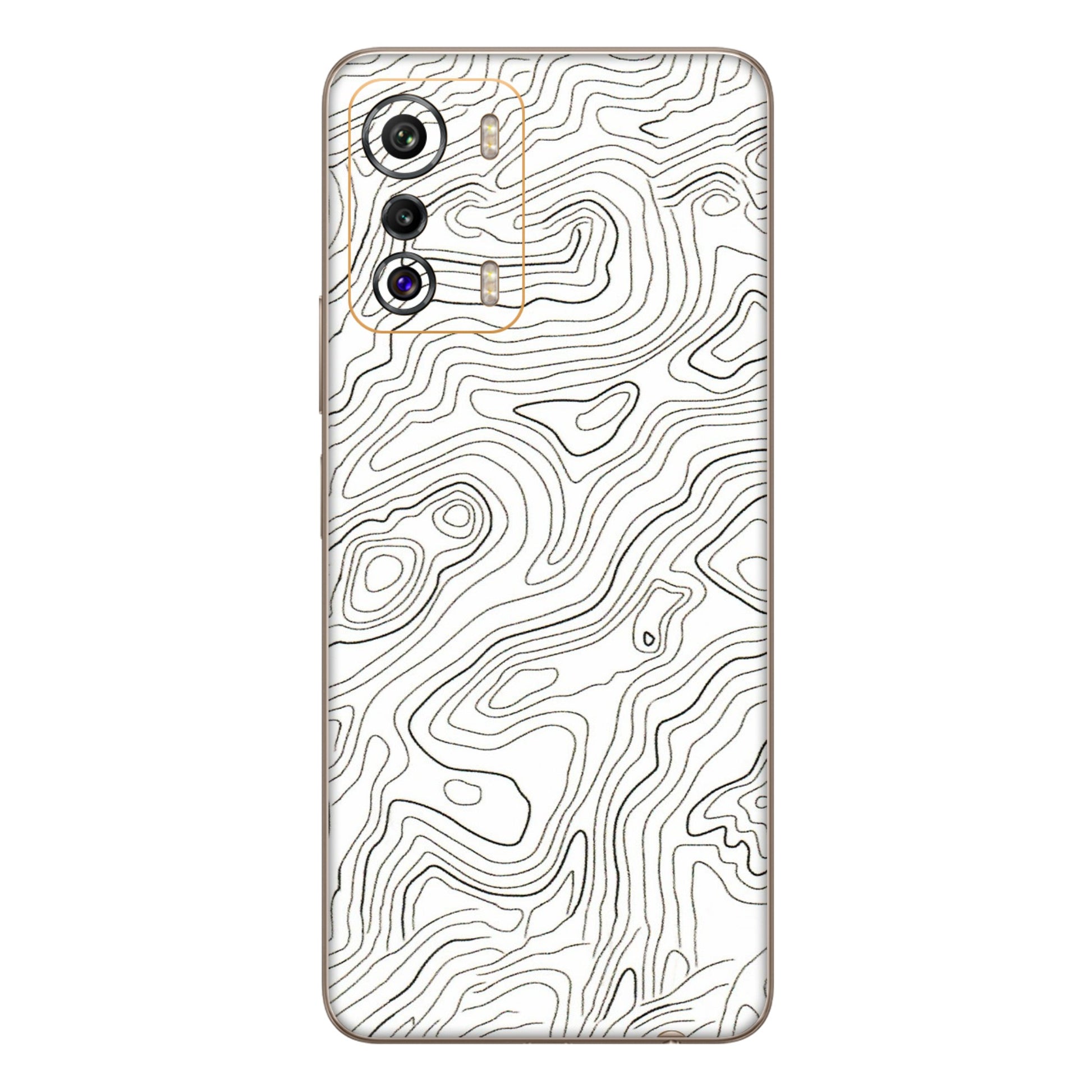 INFINIX Phone Skins (All Models) - White Black Swirls - 3D Embossed Finish (L-219) Infinix Zero 5G
