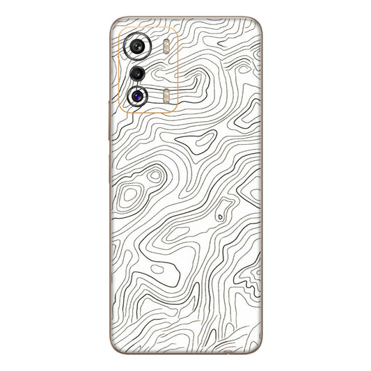 INFINIX Phone Skins (All Models) - White Black Swirls - 3D Embossed Finish (L-219) Infinix Zero 5G