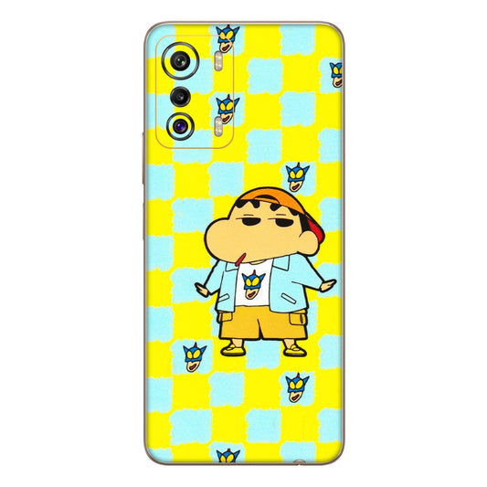 INFINIX Phone Skins (All Models) - Yellow Blue Shinchan Cute - 3D Embossed Finish (L-221) Infinix Zero 5G