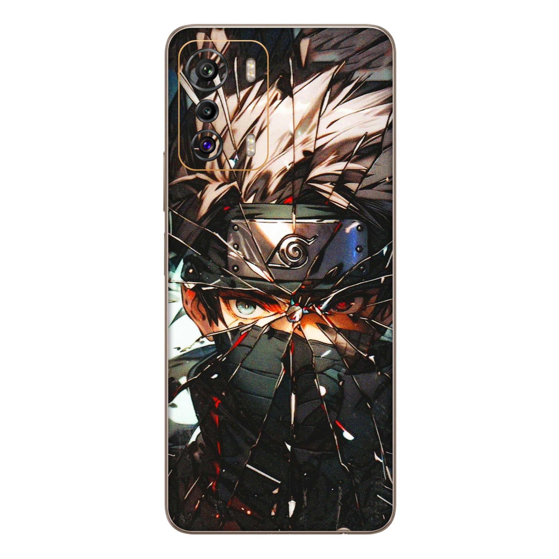 INFINIX Phone Skins (All Models) - Kakashi Shattered Glass Effect - 3D Embossed Finish (L-237) Infinix Zero 5G