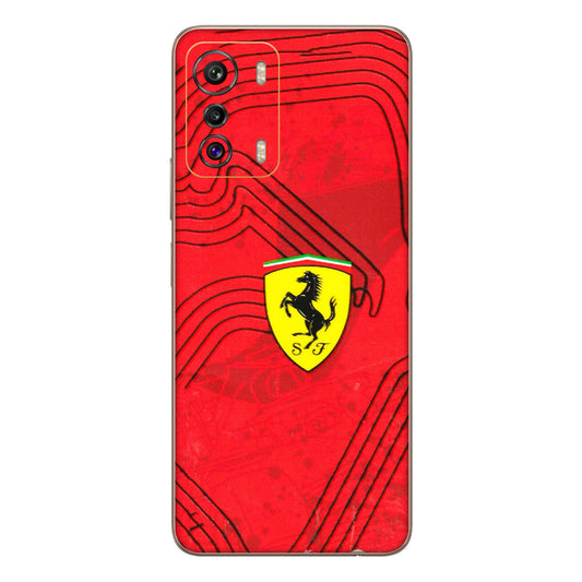 INFINIX Phone Skins (All Models) - Red Ferrari Logo Stylish - 3D Embossed Finish (L-238) Infinix Zero 5G