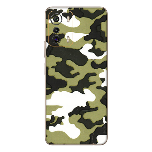 INFINIX Phone Skins (All Models) - Camouflages White And Green - 3D Embossed Finish (L-243) Infinix Zero 5G