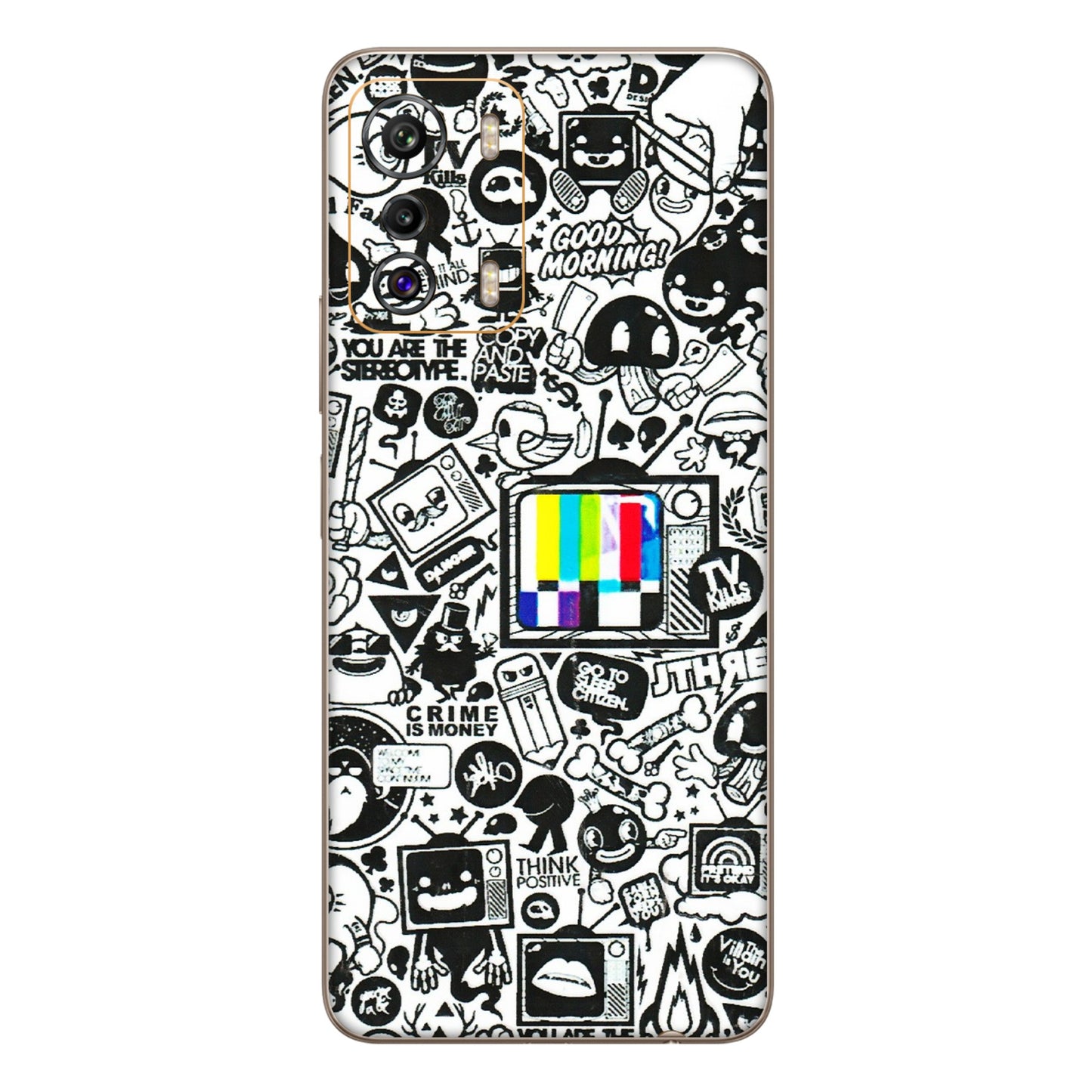 INFINIX Phone Skins (All Models) - Doodles Positive Art - 3D Embossed Finish (L-263) Infinix Zero 5G