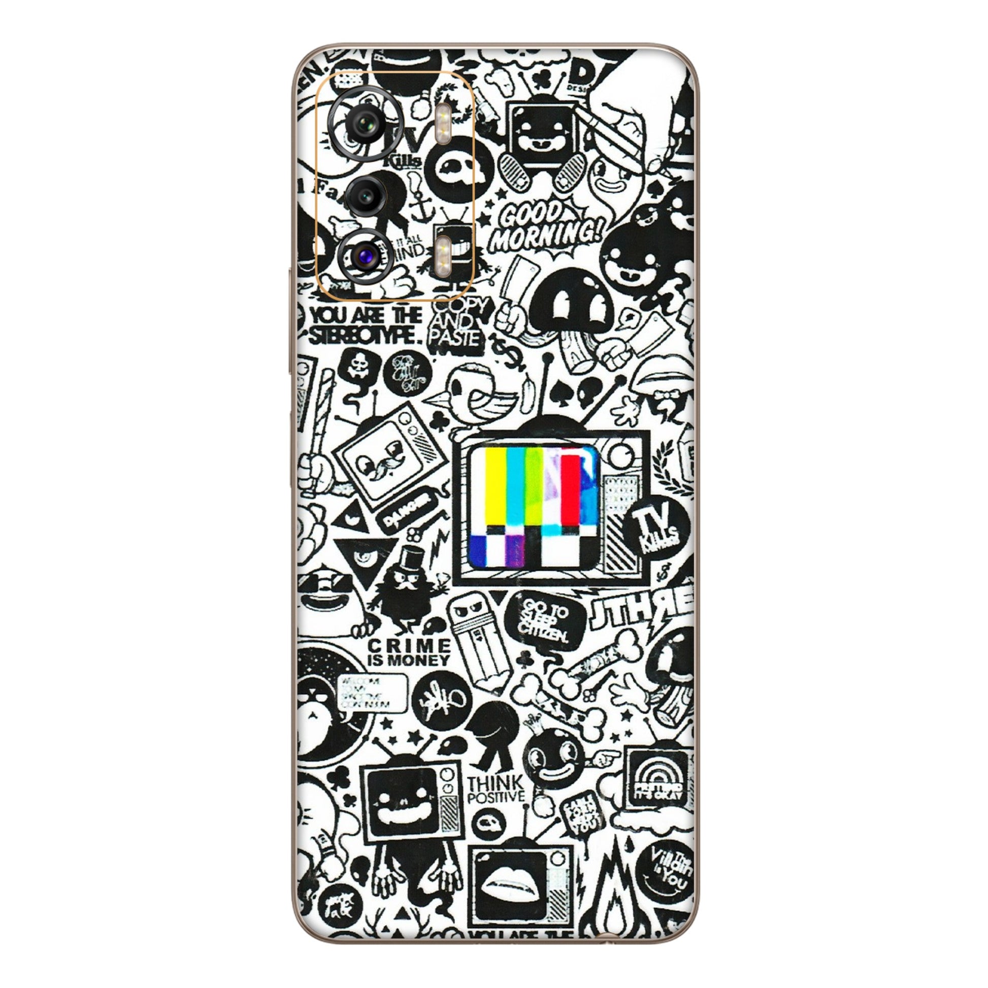 INFINIX Phone Skins (All Models) - Doodles Positive Art - 3D Embossed Finish (L-263) Infinix Zero 5G