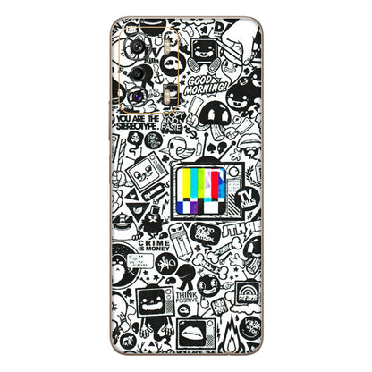 INFINIX Phone Skins (All Models) - Doodles Positive Art - 3D Embossed Finish (L-263) Infinix Zero 5G