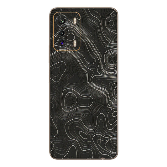 INFINIX Phone Skins (All Models) - Abstract White Line Map - 3D Embossed Finish (L-269) Infinix Zero 5G