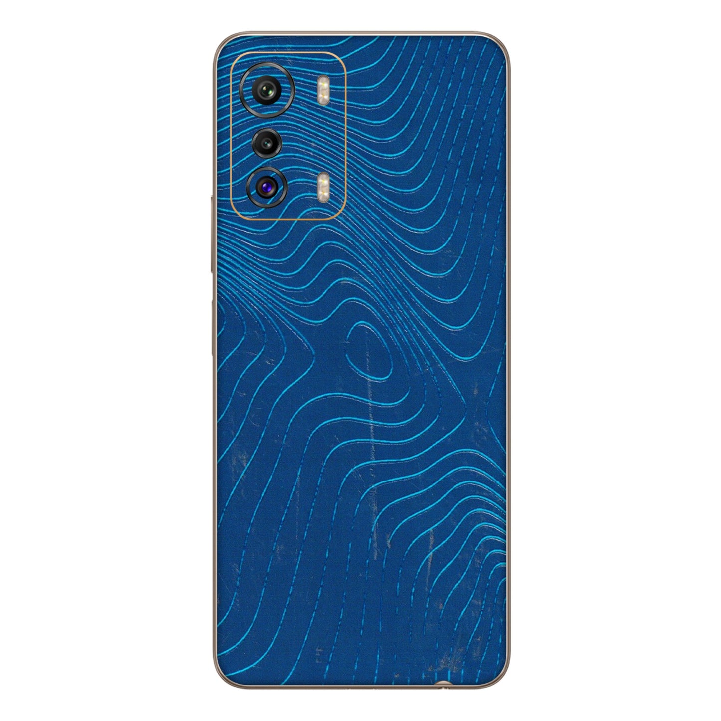 INFINIX Phone Skins (All Models) - Abstract Blue Line Map - 3D Embossed Finish (L-272) Infinix Zero 5G