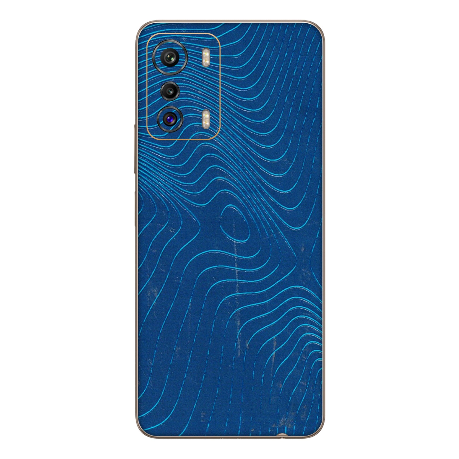 INFINIX Phone Skins (All Models) - Abstract Blue Line Map - 3D Embossed Finish (L-272) Infinix Zero 5G