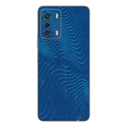 INFINIX Phone Skins (All Models) - Abstract Blue Line Map - 3D Embossed Finish (L-272) Infinix Zero 5G