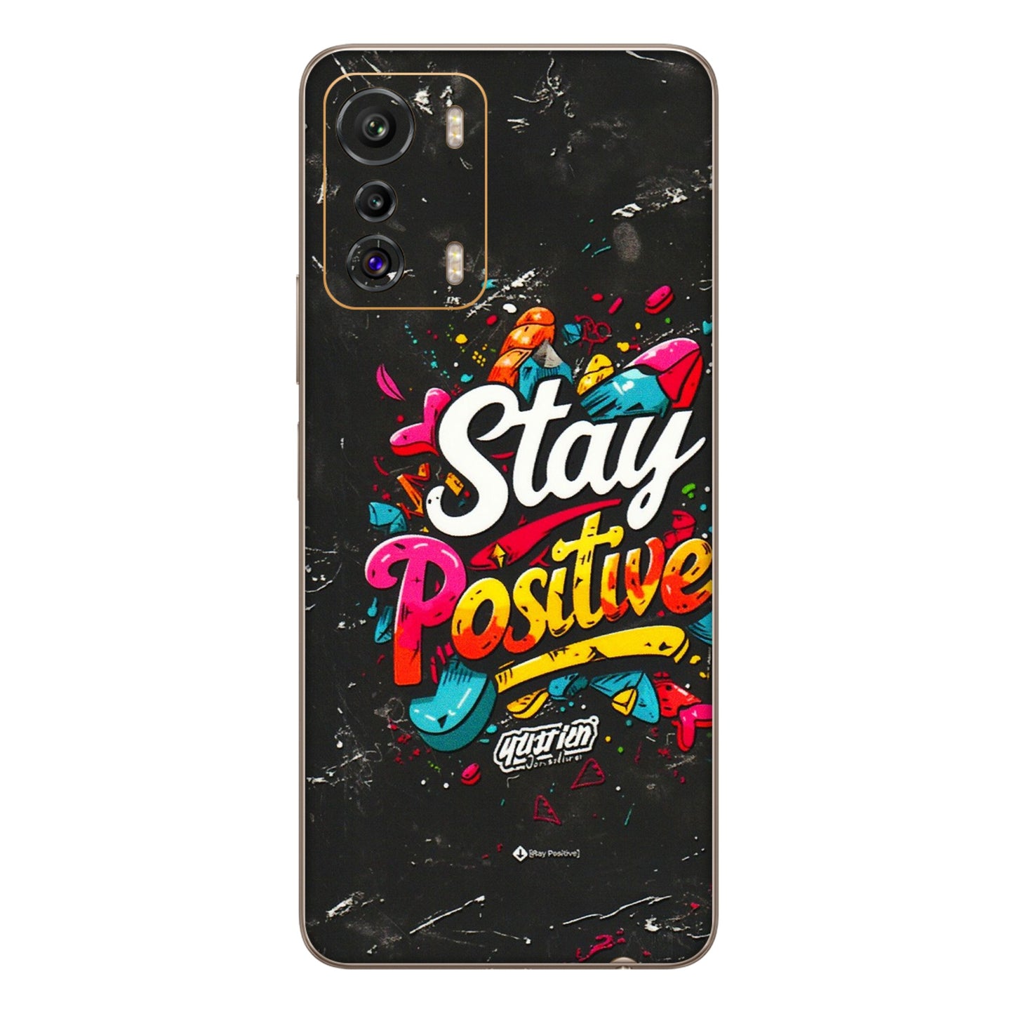 INFINIX Phone Skins (All Models) - Stay Positive Black - 3D Embossed Finish (L-31) Infinix Zero 5G