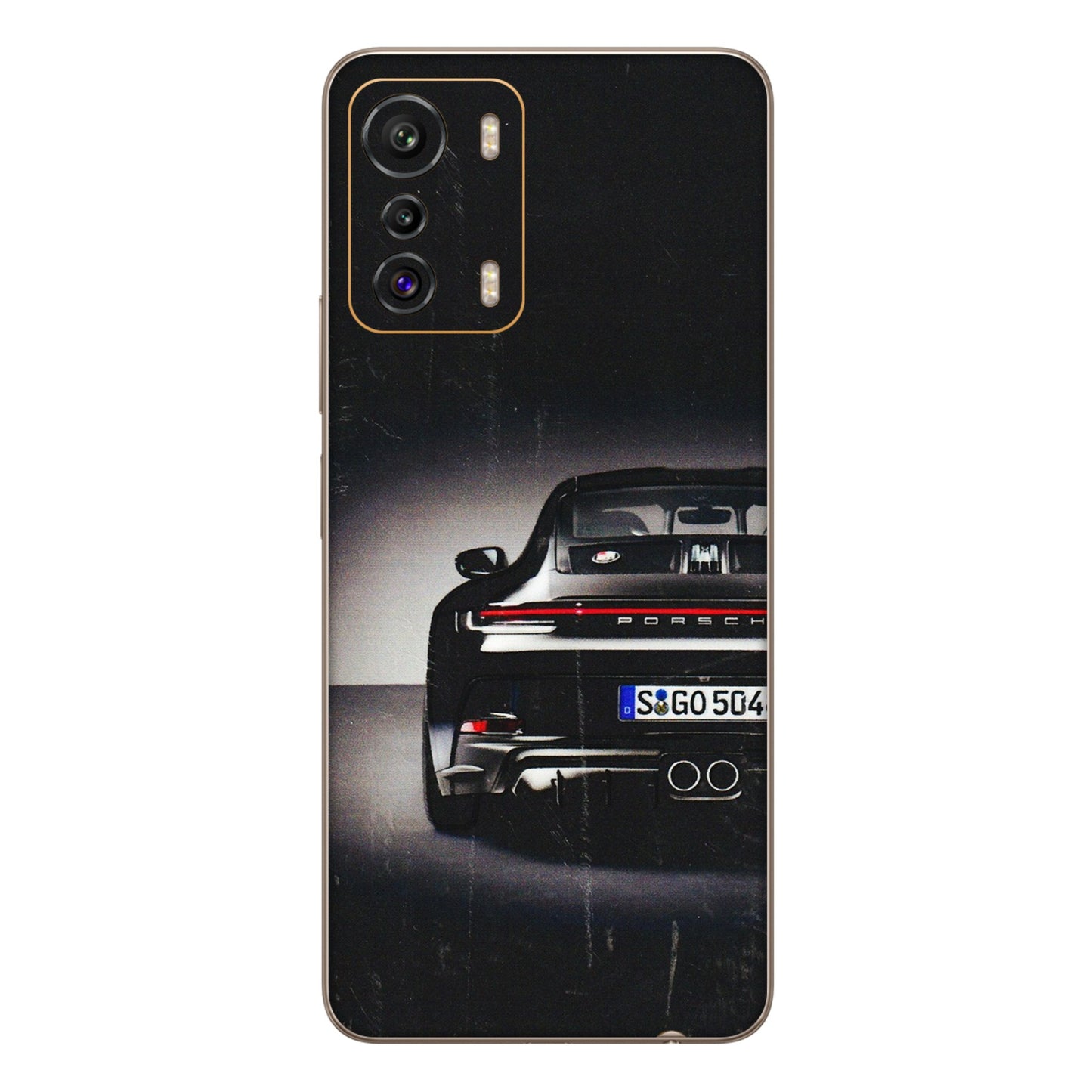 INFINIX Phone Skins (All Models) - New Black Porsche GT3 - 3D Embossed Finish (L-327) Infinix Zero 5G