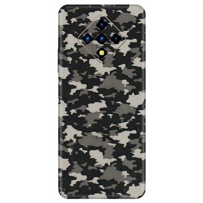 INFINIX Phone Skins (All Models) - Black/Grey Camoflaunge - 3D Embossed Finish (L-142) Infinix Zero 8i