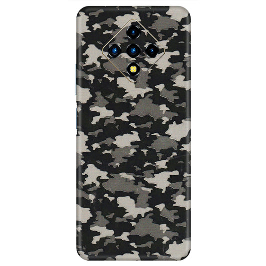 INFINIX Phone Skins (All Models) - Black/Grey Camoflaunge - 3D Embossed Finish (L-142) Infinix Zero 8i