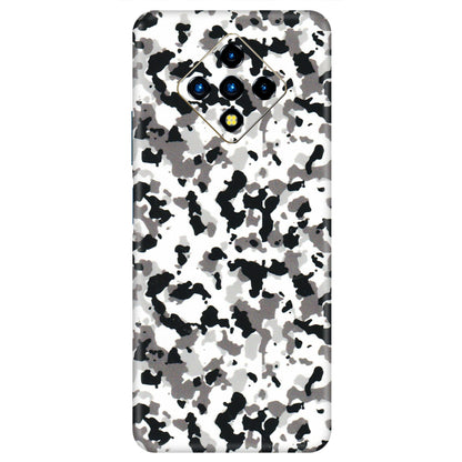 INFINIX Phone Skins (All Models) - White Black Camouflage - 3D Embossed Finish (L-18) Infinix Zero 8i