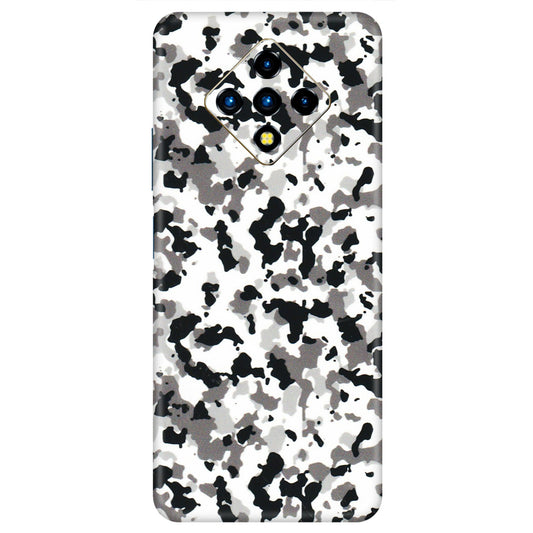 INFINIX Phone Skins (All Models) - White Black Camouflage - 3D Embossed Finish (L-18) Infinix Zero 8i