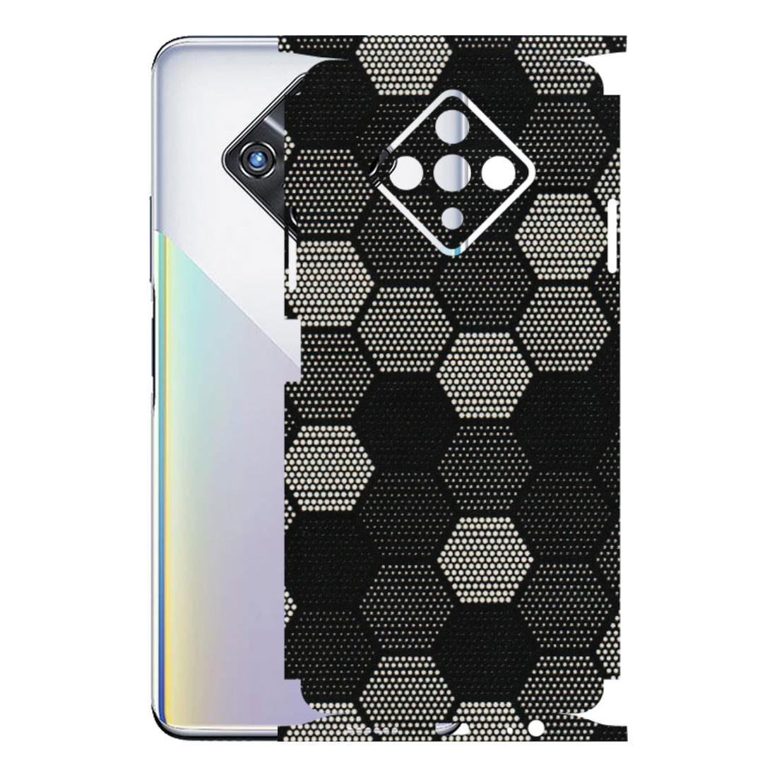 INFINIX Phone Skins (All Models) - Black & White Dotted Honeycomb Texture - 3D Embossed Finish (L-202) Infinix Zero 8i