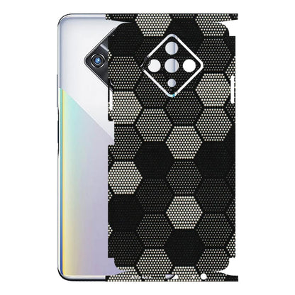 INFINIX Phone Skins (All Models) - Black & White Dotted Honeycomb Texture - 3D Embossed Finish (L-202) Infinix Zero 8i