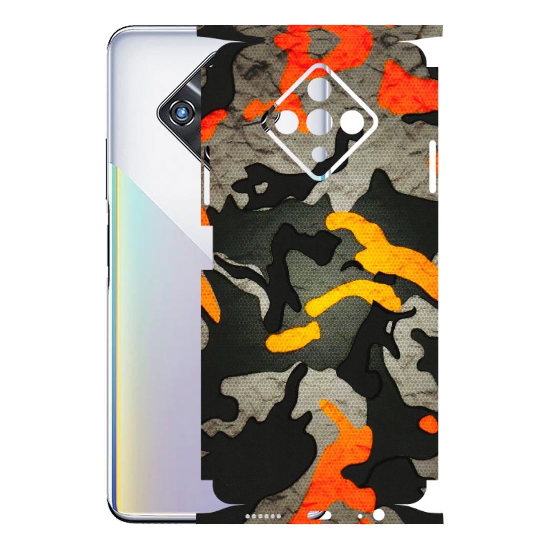 INFINIX Phone Skins (All Models) - Orange Camouflage - 3D Embossed Finish (L-204) Infinix Zero 8i