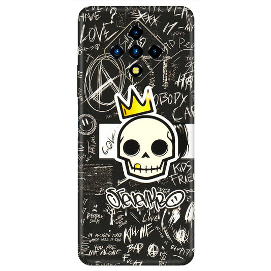 INFINIX Phone Skins (All Models) - Funny Skull Black Chalk Grafitti - 3D Embossed Finish (L-22) Infinix Zero 8i