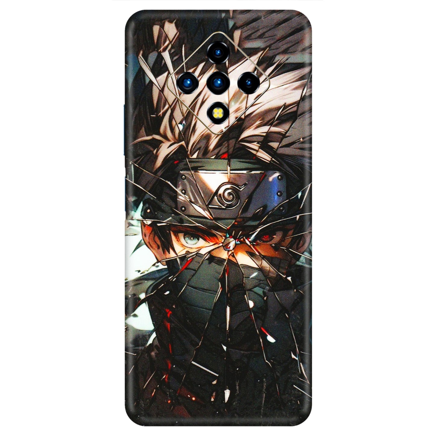 INFINIX Phone Skins (All Models) - Kakashi Shattered Glass Effect - 3D Embossed Finish (L-237) Infinix Zero 8i