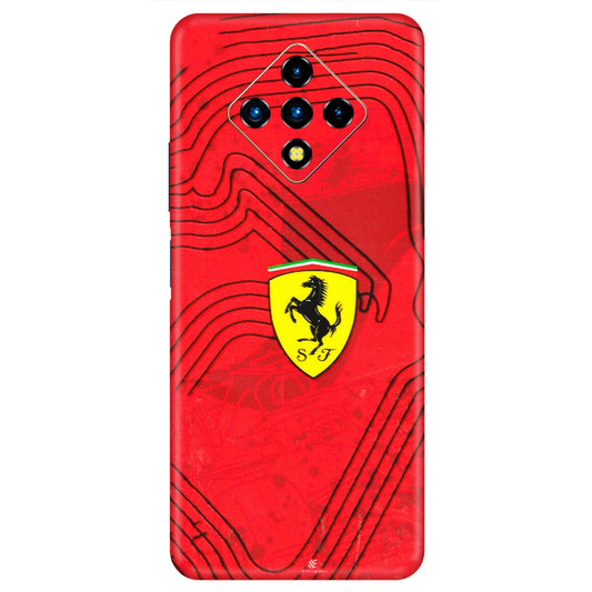 INFINIX Phone Skins (All Models) - Red Ferrari Logo Stylish - 3D Embossed Finish (L-238) Infinix Zero 8i
