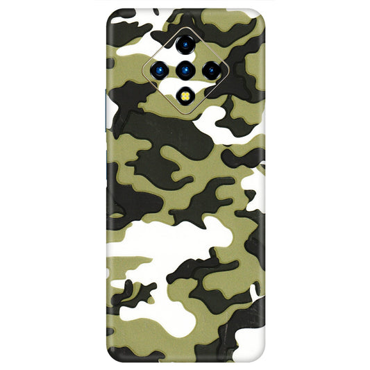 INFINIX Phone Skins (All Models) - Camouflages White And Green - 3D Embossed Finish (L-243) Infinix Zero 8i