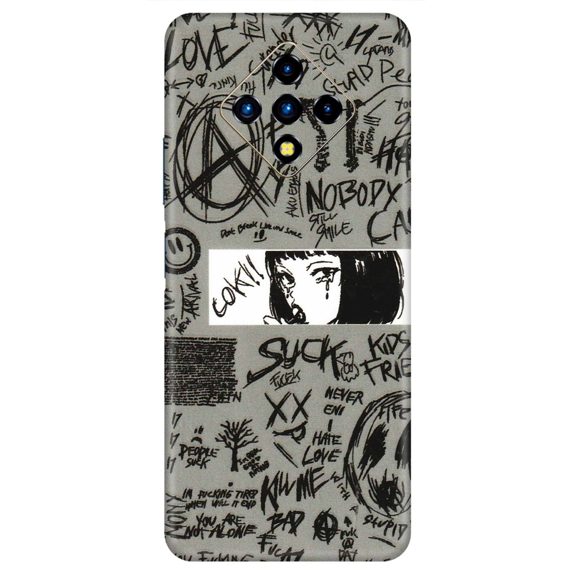 INFINIX Phone Skins (All Models) - Never Have Love Anime - 3D Embossed Finish (L-260) Infinix Zero 8i