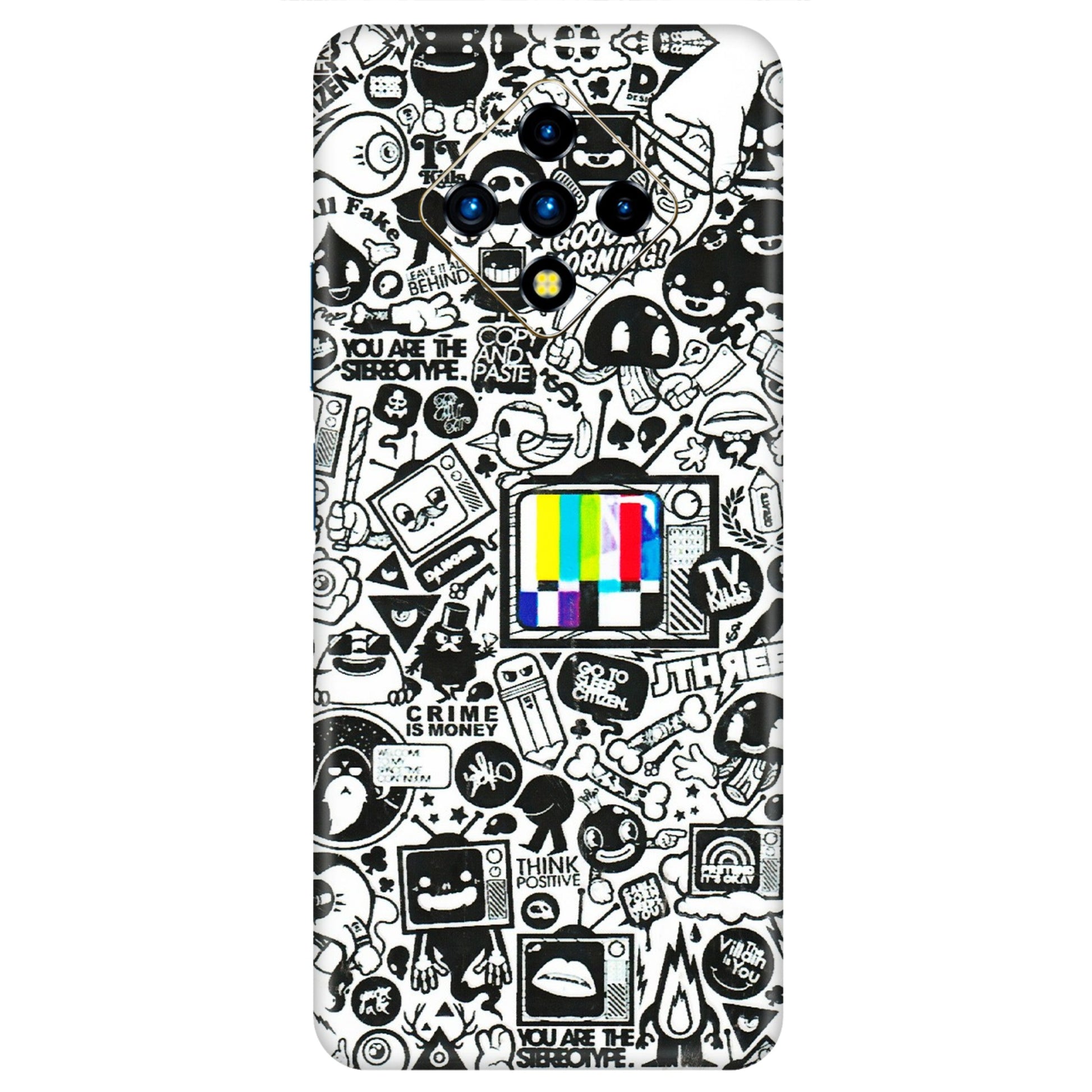 INFINIX Phone Skins (All Models) - Doodles Positive Art - 3D Embossed Finish (L-263) Infinix Zero 8i