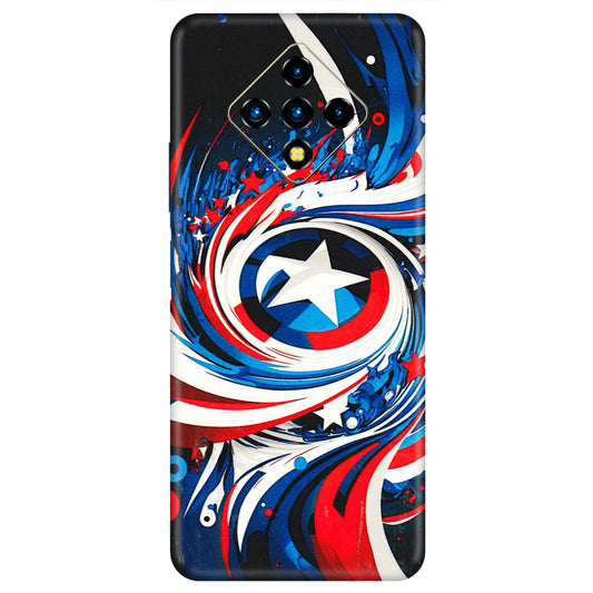 INFINIX Phone Skins (All Models) - Captain America Logo - 3D Embossed Finish (L-307) Infinix Zero 8i