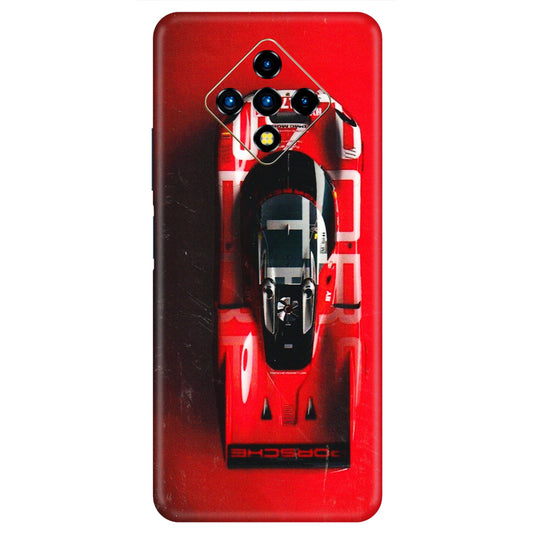 INFINIX Phone Skins (All Models) - Red Porsche Car Logo - 3D Embossed Finish (L-315) Infinix Zero 8i