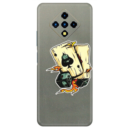 INFINIX Phone Skins (All Models) - Grey Cards Of Ace - 3D Embossed Finish (L-77) Infinix Zero 8i