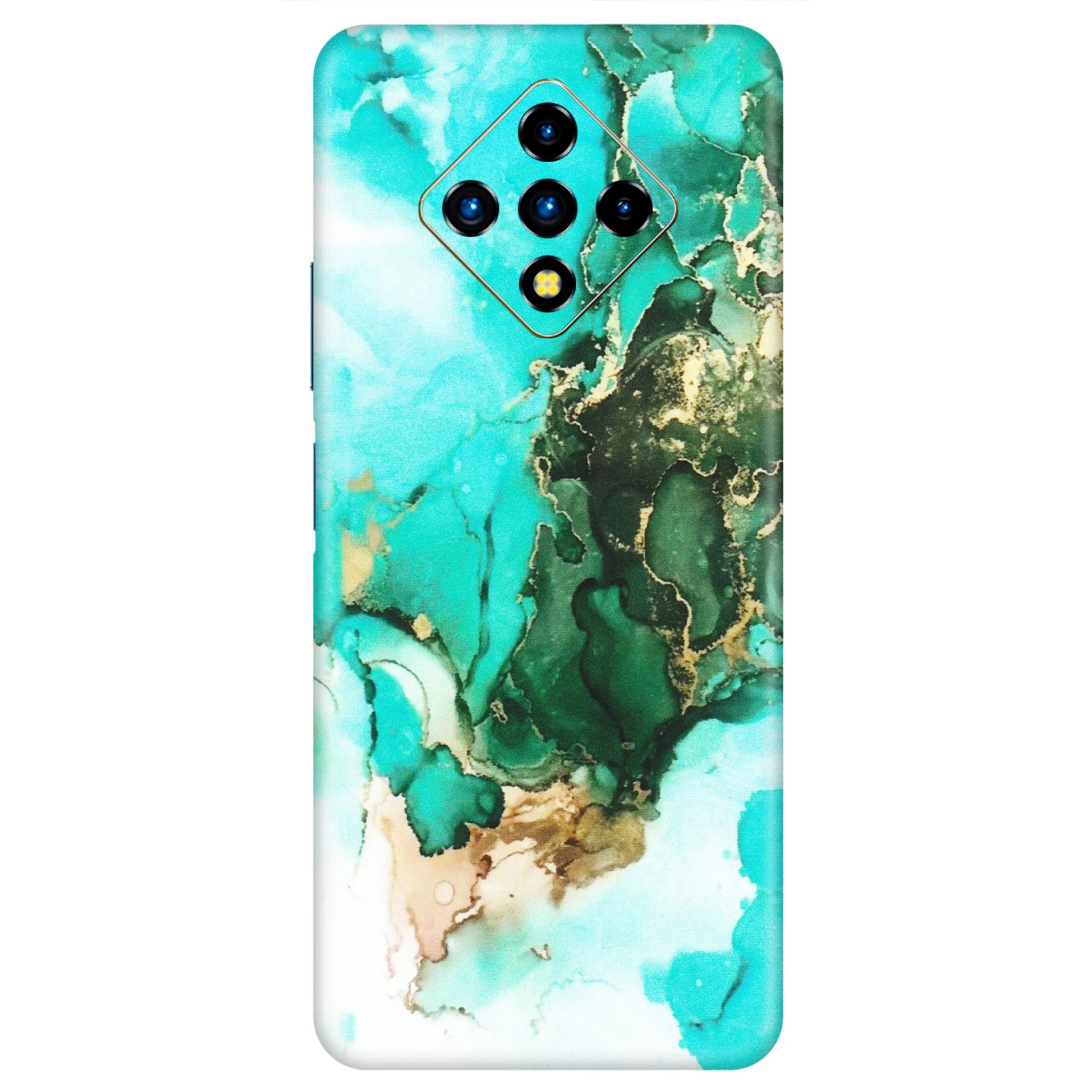 INFINIX Phone Skins (All Models) - The Blue Gold Marble - Matte Finish (M-124) Infinix Zero 8i