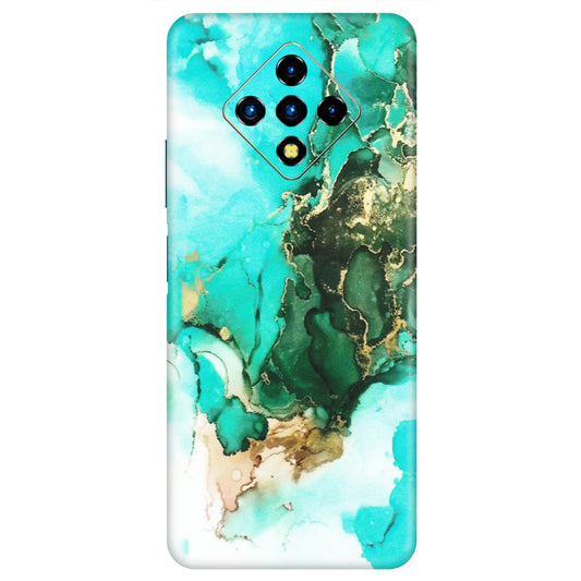 INFINIX Phone Skins (All Models) - The Blue Gold Marble - Matte Finish (M-124) Infinix Zero 8i