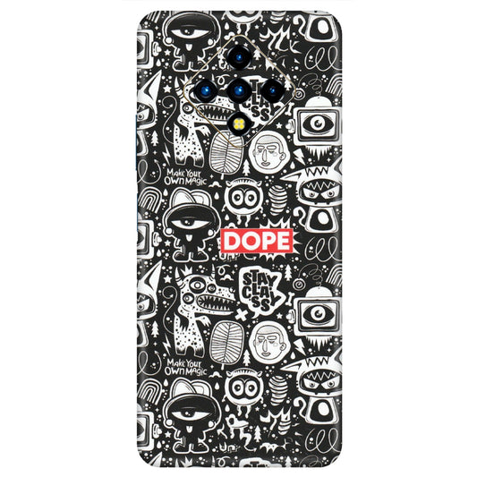 INFINIX Phone Skins (All Models) - Dope Stay Classy Black Doodles - Matte Finish (M-126) Infinix Zero 8i