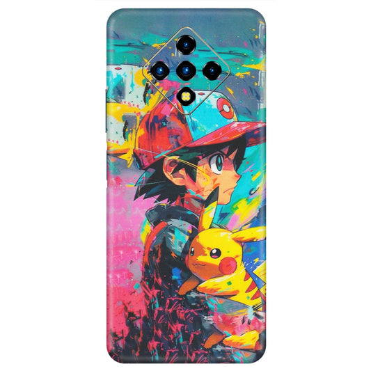 INFINIX Phone Skins (All Models) - Ash & Pikachu - Matte Finish (M-26) Infinix Zero 8i