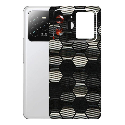 Lava Phone Skins (All Models) - Black & White Dotted Honeycomb Texture - 3D Embossed Finish (L-202) LAVA Agni 3 (5G)