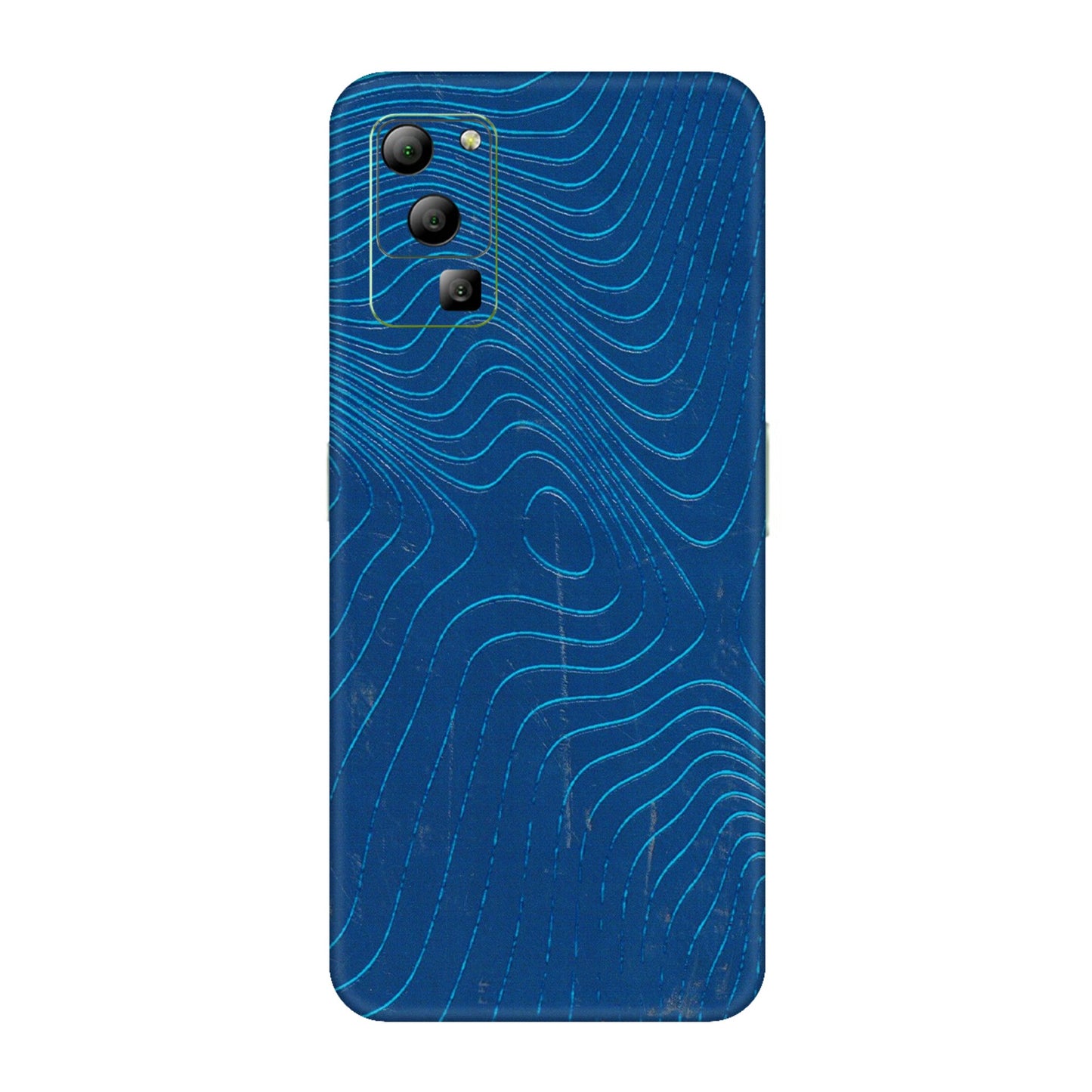 Lava Phone Skins (All Models) - Abstract Blue Line Map - 3D Embossed Finish (L-272) LAVA Blaze (5G)