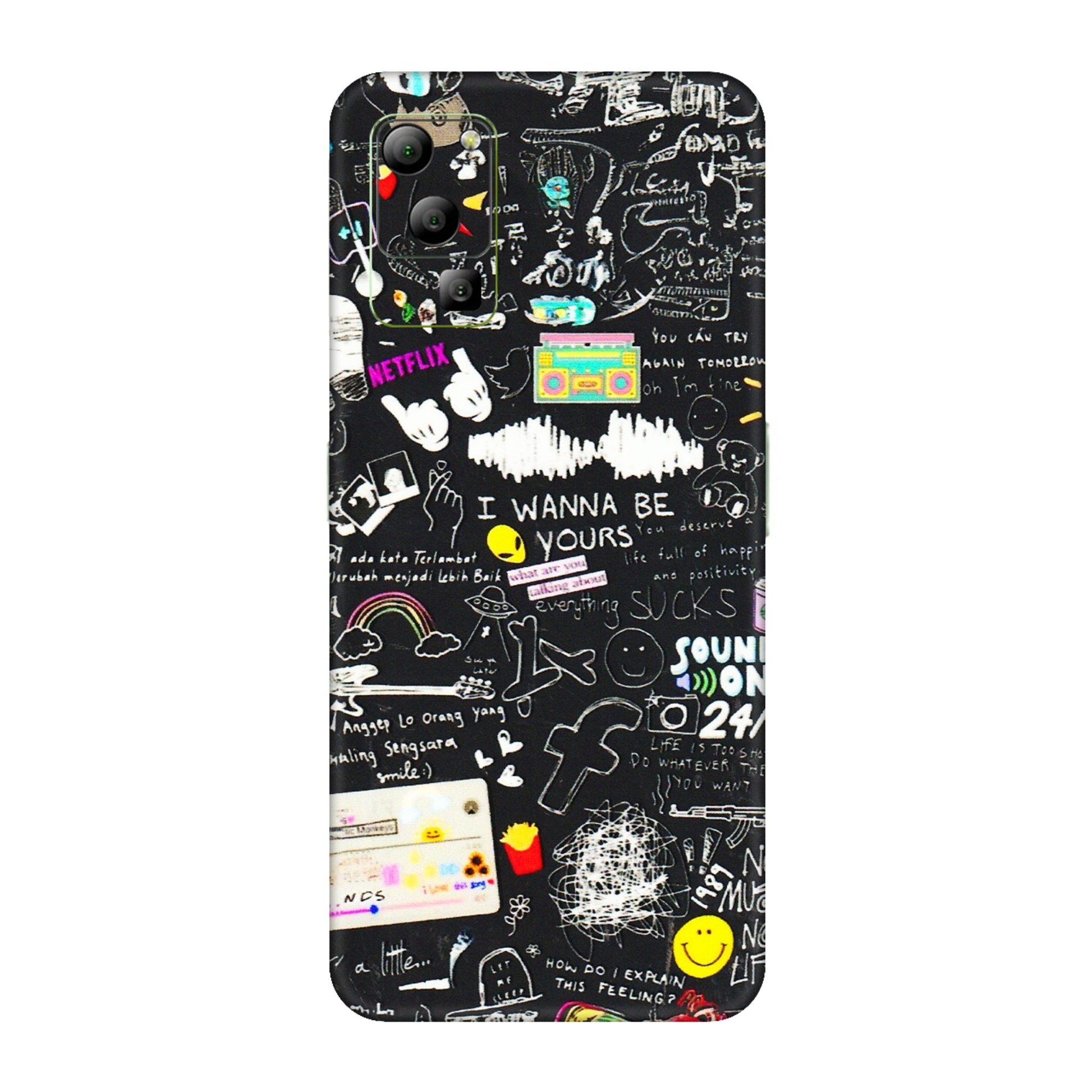 Lava Phone Skins (All Models) - Black Creatives Doodles - 3D Embossed Finish (L-311) LAVA Blaze (5G)