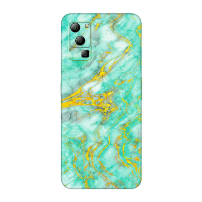 Lava Phone Skins (All Models) - Green And Gold Marble Feel - Matte Finish (M-16) LAVA Blaze (5G)