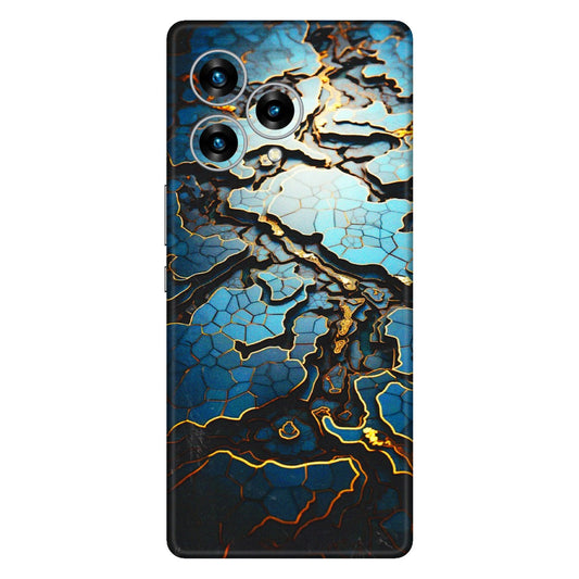 Lava Phone Skins (All Models) - Blue Gold Abstract - 3D Embossed Finish (L-11) LAVA Blaze Curve (5G)