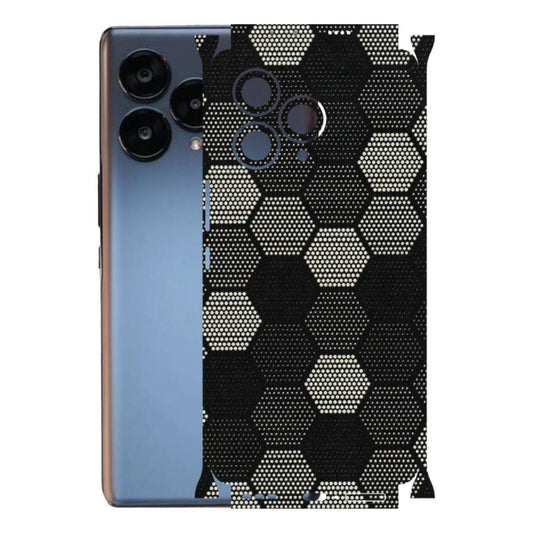 Lava Phone Skins (All Models) - Black & White Dotted Honeycomb Texture - 3D Embossed Finish (L-202) LAVA Blaze Curve (5G)