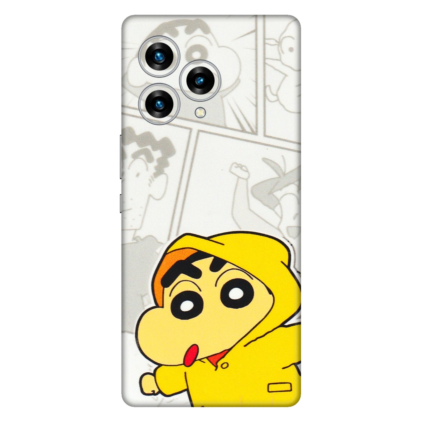 Lava Phone Skins (All Models) - Yellow Shinchan Comic - 3D Embossed Finish (L-246) LAVA Blaze Curve (5G)